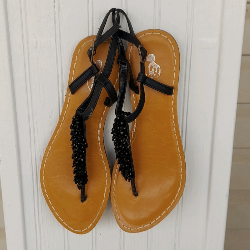 Fringe sequin sandal